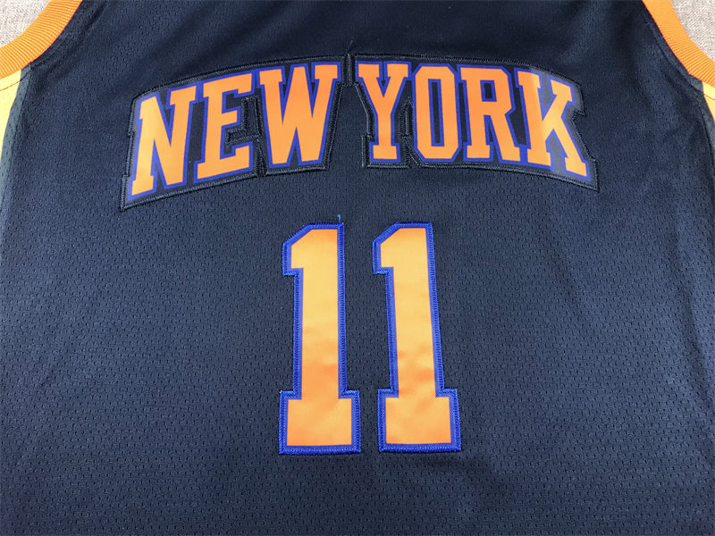 Men's New York Knicks Jalen Brunson Navy Swingman Jersey - Statement Edition