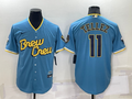 Men's Milwaukee Brewers Rowdy Tellez Blue Stitched Jersey