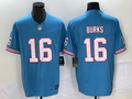 Men's Tennessee Titans Treylon Burks Light Blue Oilers Throwback Alternate Game Player Jersey