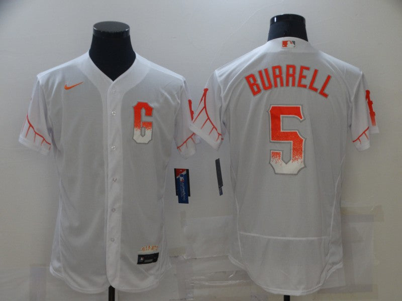 Men's San Francisco Giants Pat Burrell White Replica Baseball Jersey City Edition