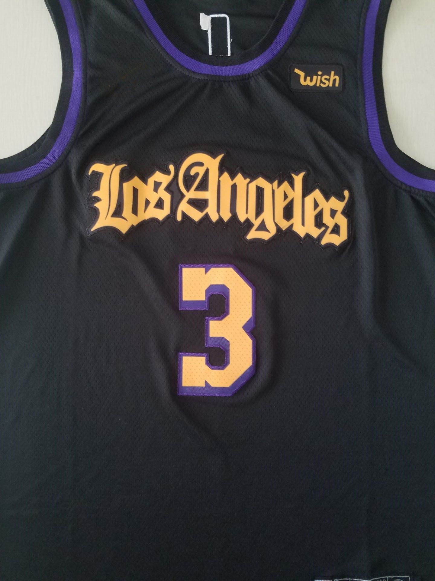 Men's Los Angeles Lakers Anthony Davis Black Swingman Jersey