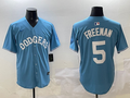 Men's Los Angeles Dodgers Freddie Freeman Light Blue Limited Player Jersey