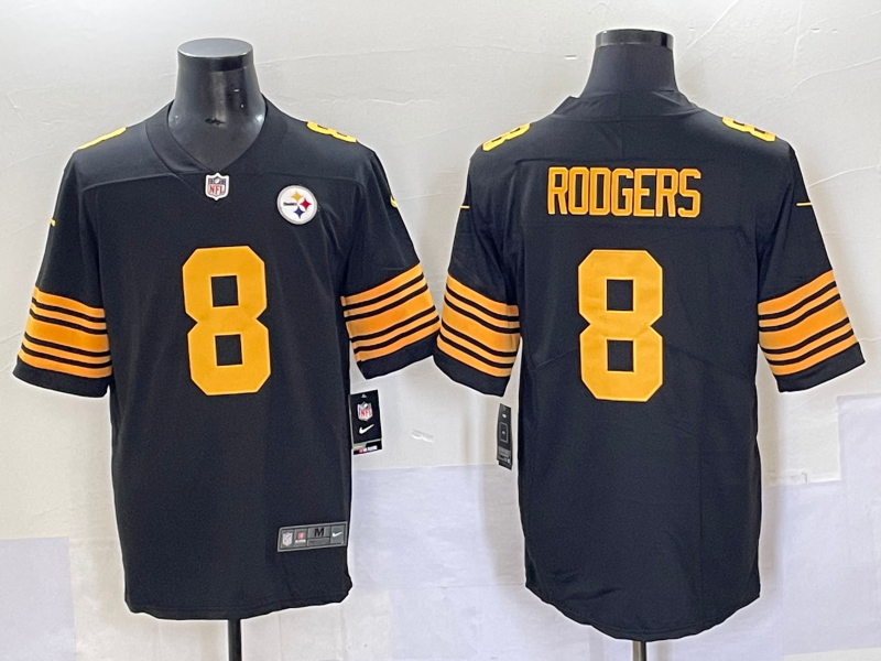 Men's Pittsburgh Steelers Aaron Rodgers Black Alternate Game Jersey
