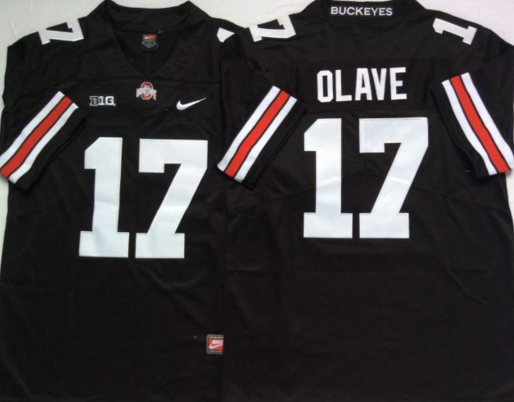 Men's Ohio State Buckeyes Chris Olave Black Player Game Jersey
