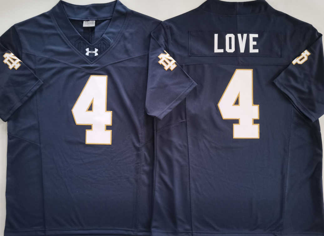 Men's Norte Dame Fighting Irish Jeremiyah Love Navy Game Jersey
