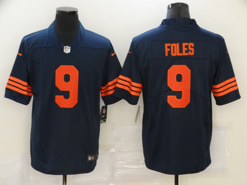Men's Chicago Bears Nick Foles Navy Player Game Jersey