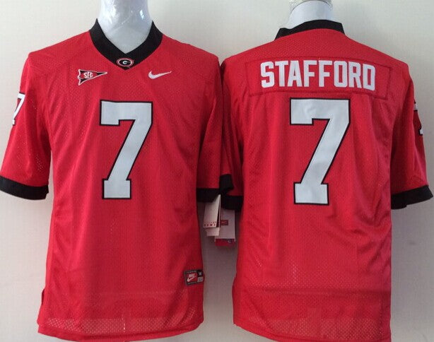 Men's Georgia Bulldogs Matthew Stafford Red Player Game Jersey