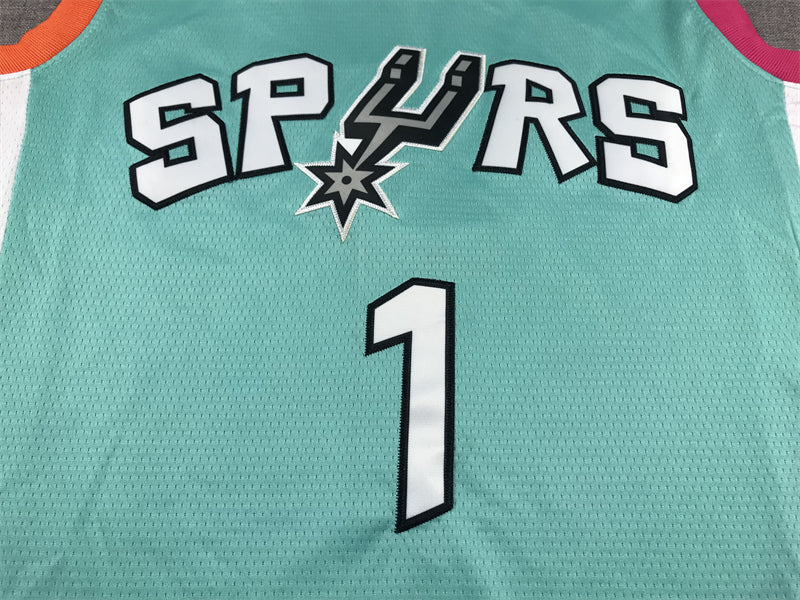 Men's San Antonio Spurs Victor Wembanyama Turquoise 2022/23 Swingman Jersey - City Edition