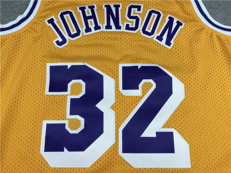Men's Los Angeles Lakers Magic Johnson Yellow Throwback Jersey