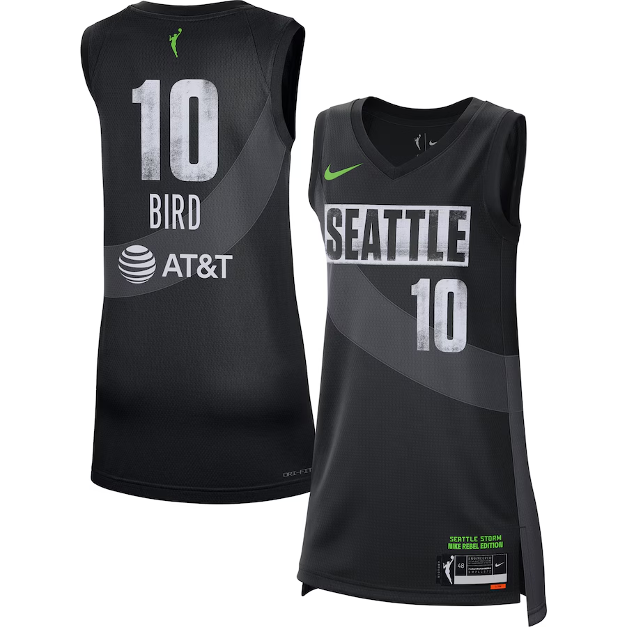 Men's Seattle Storm Sue Bird Black 2021 Rebel Edition Victory Player Jersey