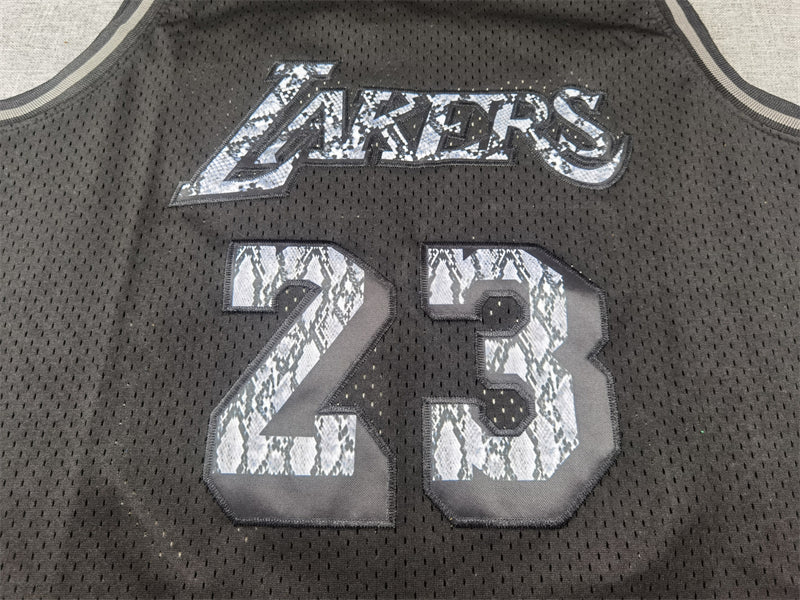 Men's Los Angeles Lakers LeBron James Black 2018/19 Hardwood Classics Swingman Jersey