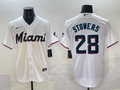 Men's Miami Marlins Kyle Stowers White Home Replica Player Jersey
