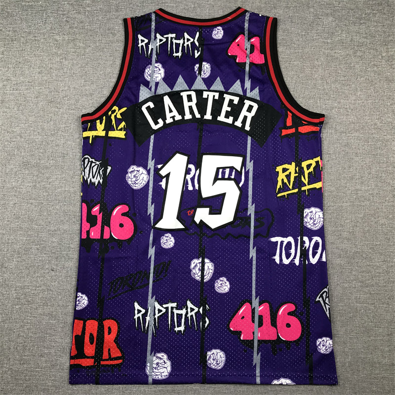 Men's Toronto Raptors Vince Carter Purple Swingman Player Jersey - Graffiti Edition