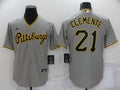 Men's Pittsburgh Pirates Roberto Clemente Gray Replica Baseball Jersey