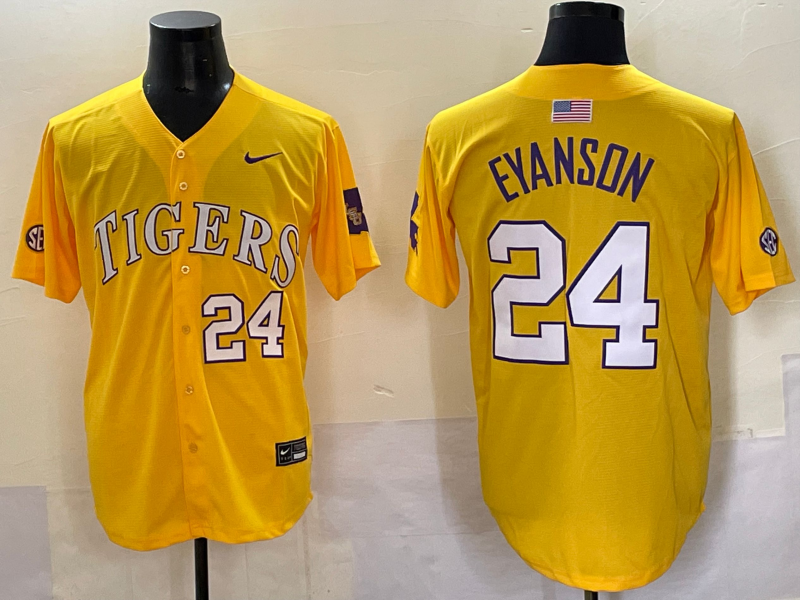 Men's LSU Tigers Anthony Eyanson Yellow Replica Player Jersey