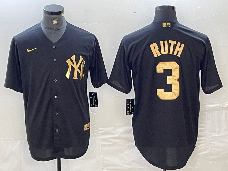Men's New York Yankees Babe Ruth Black Limited Player Jersey
