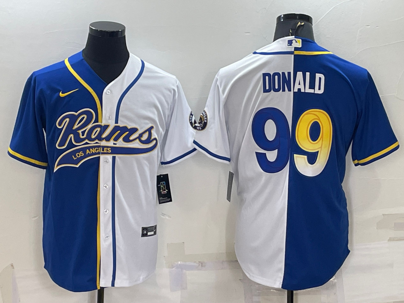 Men's Los Angeles Rams Aaron Donald Blue/White Game Jersey Joint Edition