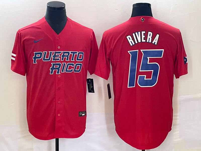 Men's 2023 World Baseball Classic Emmanuel Rivera Puerto Rico Red Jersey