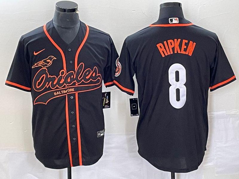 Men's Baltimore Orioles Cal Ripken Black Replica Jersey Joint Edition