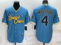 Men's Milwaukee Brewers Paul Molitor Blue Stitched Jersey