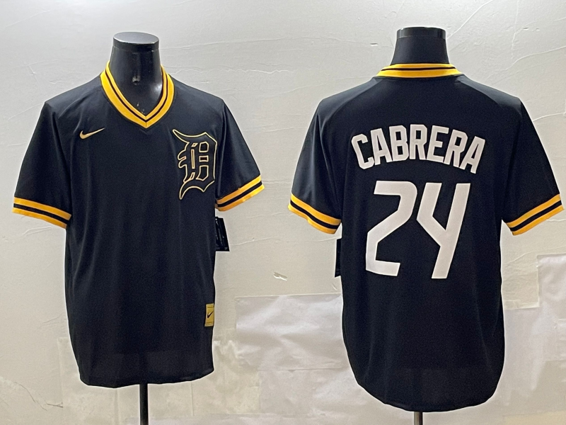 Men's Detroit Tigers Miguel Cabrera Black Replica Player Jersey