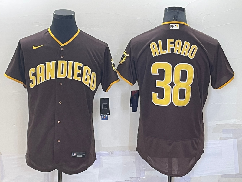 Men's San Diego Padres Jorge Alfaro Brown Stitched Jersey