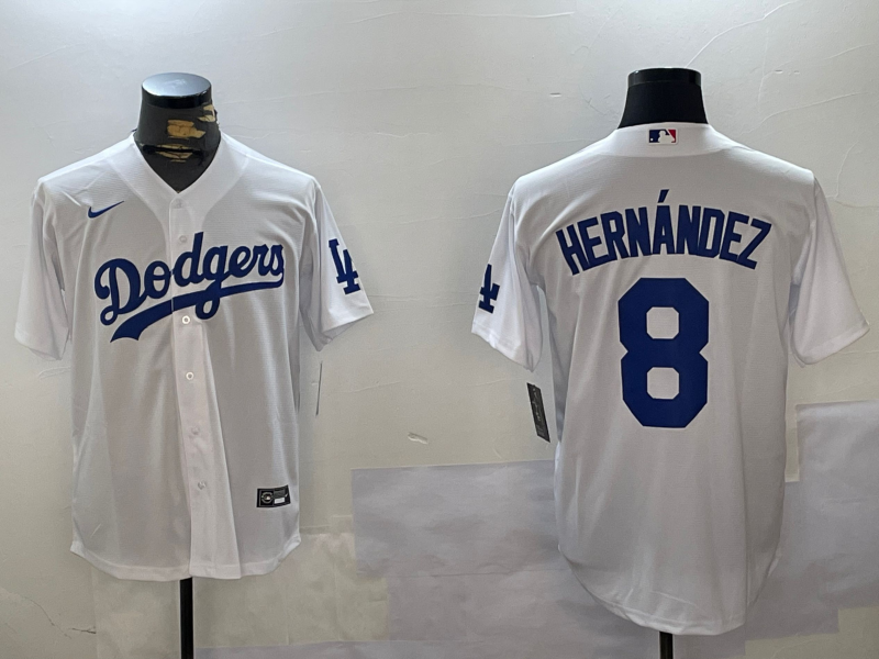 Men's Los Angeles Dodgers Enrique Hernandez White Home Replica Player Jersey