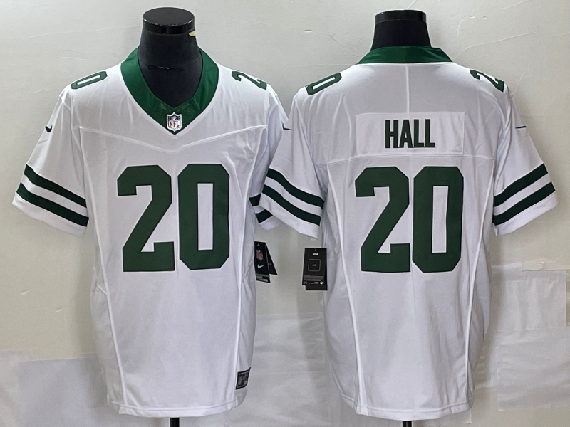 Men's New York Jets Breece Hall White Legacy Vapor F.U.S.E. Limited Jersey