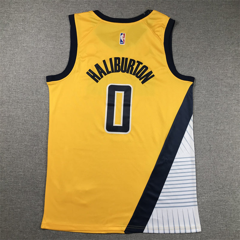 Men's Indiana Pacers Tyrese Haliburton Gold Swingman Jersey - Statement Edition