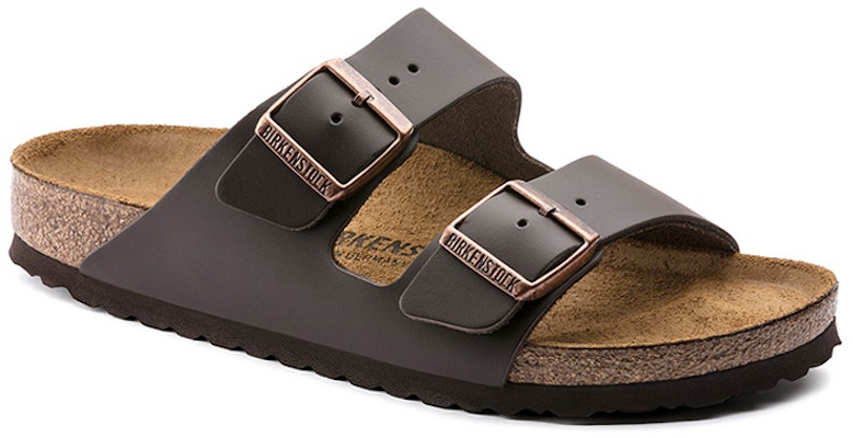 Birkenstock Arizona 51101 Natural Leather Dark Brown Fashion Slippers