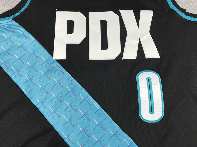 Men's Portland Trail Blazers Damian Lillard Black 2022/23 Fastbreak Jersey - City Edition