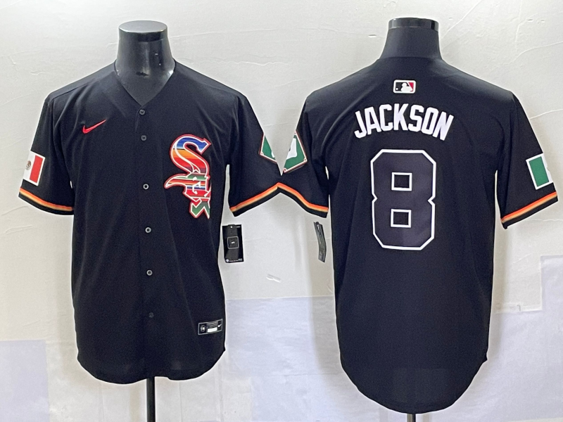 Men's Chicago White Sox Bo Jackson Black Replica Player Jersey
