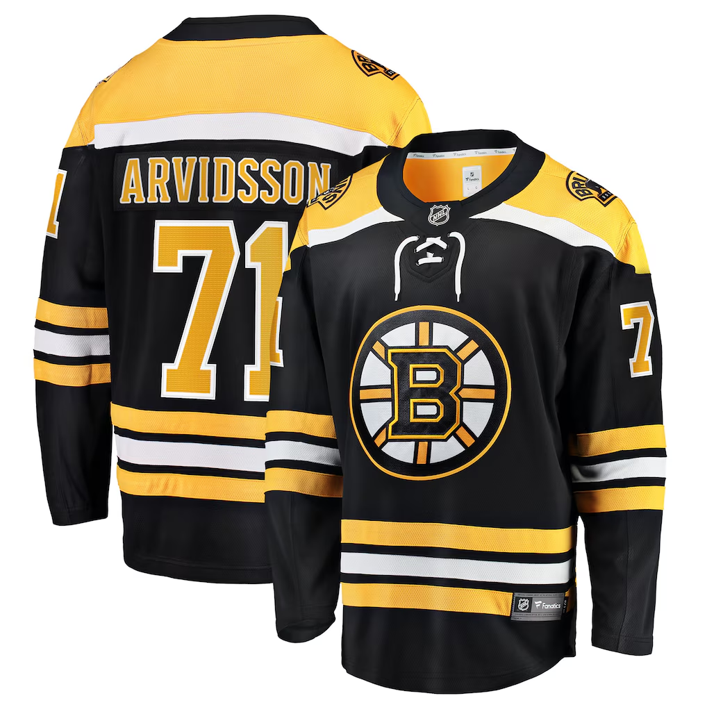 Men's Boston Bruins Viktor Arvidsson Fanatics Black Home Breakaway Jersey