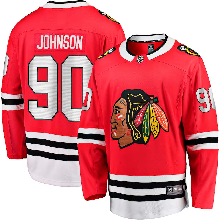 Men's Chicago Blackhawks Tyler Johnson Red Home Team Breakaway Player Jersey