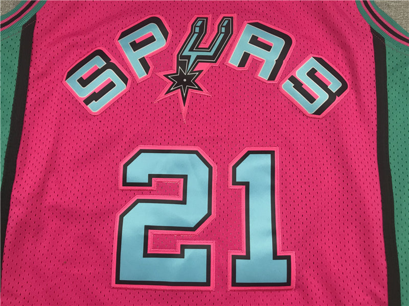Men's San Antonio Spurs Tim Duncan Pink 1998/99 Classics Swingman Player Jersey