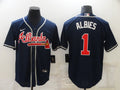 Men's Atlanta Braves Ozzie Albies Navy Replica Player Jersey