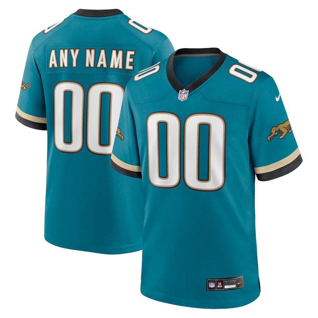 Men's Jacksonville Jaguars Teal Prowler Throwback Custom Game Jersey