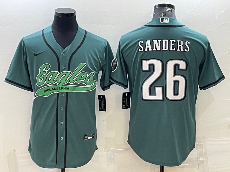 Men's Philadelphia Eagles Miles Sanders Midnight Green Game Jersey Joint Edition