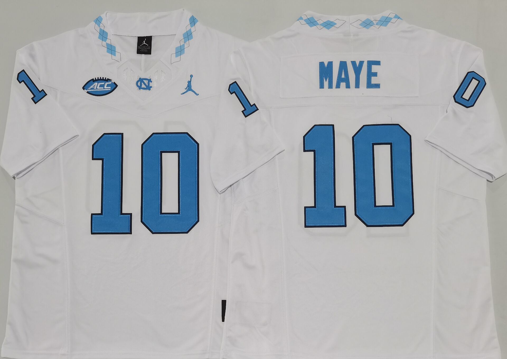 Men's North Carolina Tarheels Drake Maye White Player Jersey