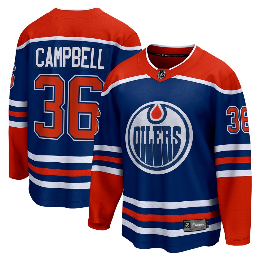 Men's Edmonton Oilers Jack Campbell Royal Home Breakaway Player Jersey