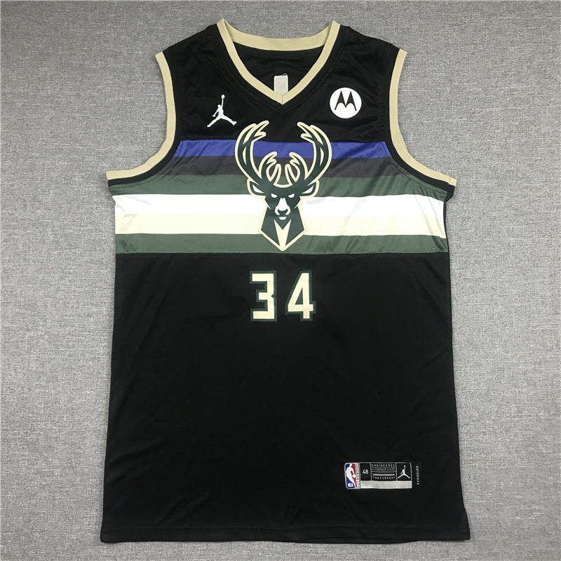Men's Milwaukee Bucks Giannis Antetokounmpo Black Replica Player Jersey