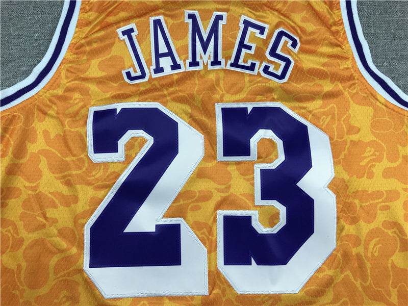 Men's Los Angeles Lakers LeBron James NBA Orange Swingman Jersey