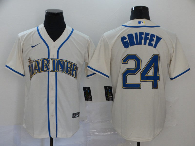 Men's Seattle Mariners Ken Griffey Jr. Beige Replica Baseball Jersey