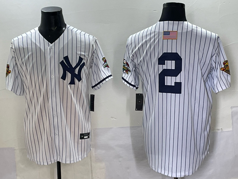 Men's New York Yankees Derek Jeter White Alternate Replica Player Jersey