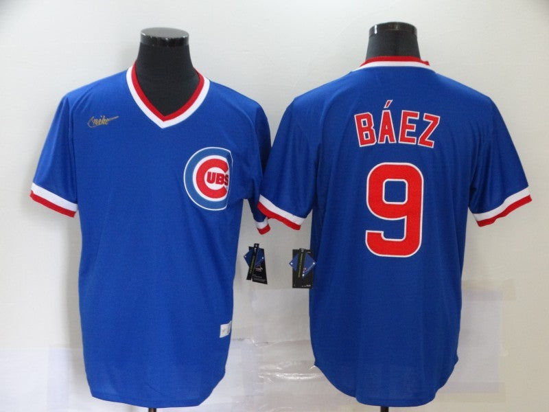 Men's Chicago Cubs Javier Baez Blue Game Jersey