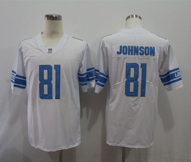 Men's Detroit Lions Calvin Johnson White Game Jersey