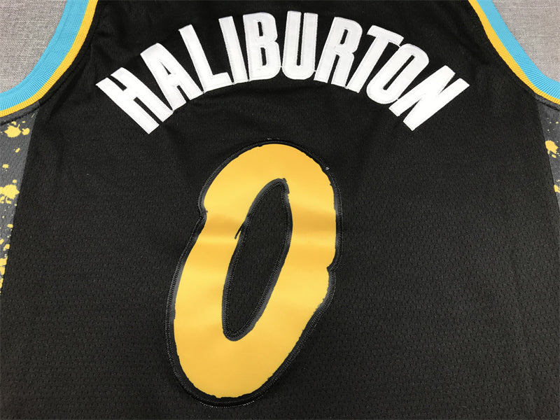 Men's Indiana Pacers Tyrese Haliburton Black 2023/24 Swingman Jersey - City Edition