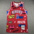 Men's Philadelphia 76ers Allen Iverson Red Swingman Graffiti Edition Jersey