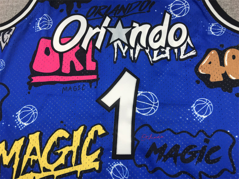 Men's Orlando Magic Penny Hardaway Blue Swingman Graffiti Edition Jersey