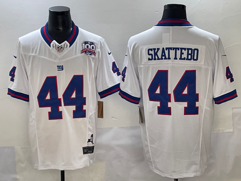 Men's New York Giants Cam Skattebo White Game Player Jersey